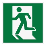 Panneau Secours et évacuation - Picto Sortie à gauche - ISO 7010 250 x 250 mm PVC 2 mm