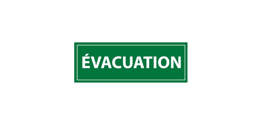 Panneau d'évacuation - Signalétique de sécurité incendie 210 x 75 mm Vinyle Souple Autocollant