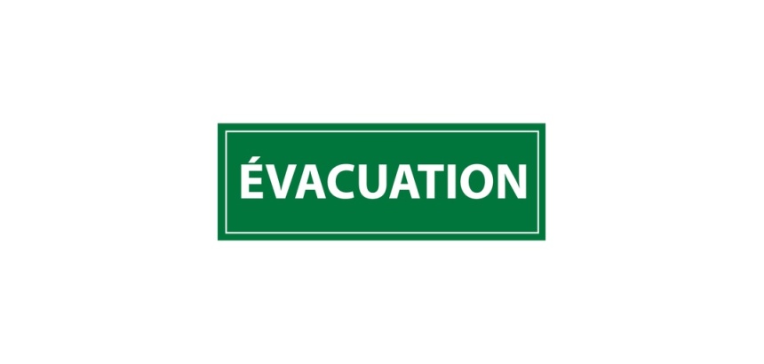 Panneau d'évacuation - Signalétique de sécurité incendie 210 x 75 mm Vinyle Souple Autocollant