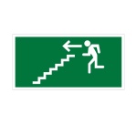 Panneau d'évacuation - Escalier - Direction flèche à gauche