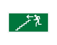 Panneau d'évacuation - Escalier - Direction flèche à gauche