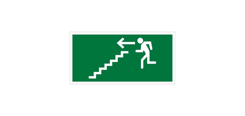 Panneau d'évacuation - Escalier - Direction flèche à gauche