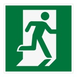 Panneau Sortie de secours droite - Secours et évacuation - ISO 7010 250 x 250 mm PVC 2 mm
