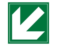 Panneau sginalétique évacuation - Flèche diagonale