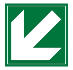 Panneau sginalétique évacuation - Flèche diagonale