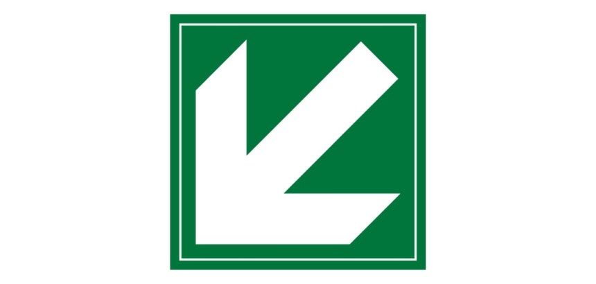 Panneau sginalétique évacuation - Flèche diagonale