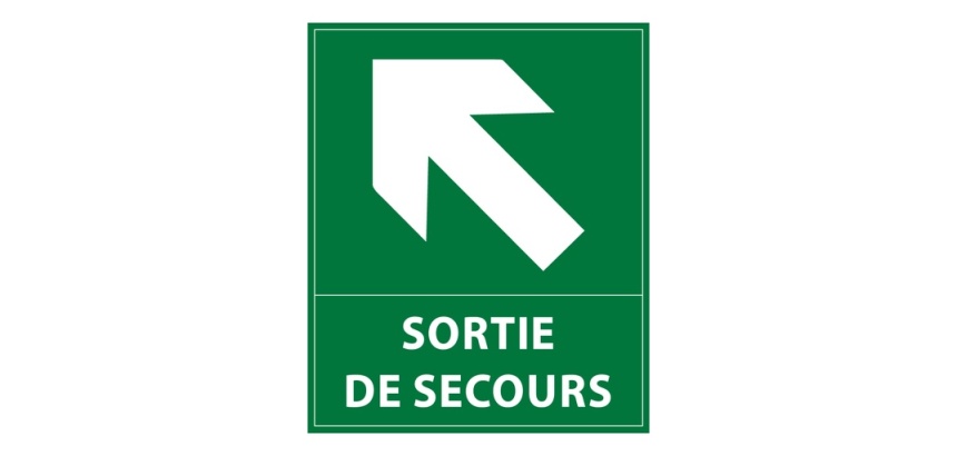 Panneau évacuation - Sortie de secours - 300x250 mm