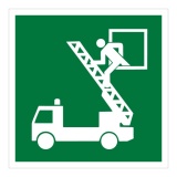 Panneaux ISO 7010 d'évacuation carrés "Fenêtre de secours" - E017 250 x 250 mm PVC 2 mm