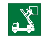 Panneaux ISO 7010 d'évacuation carrés "Fenêtre de secours" - E017