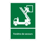 Panneau d'évacuation - Pictogramme Fenêtre de secours - ISO 7010 Vinyle A5