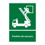 Panneau d'évacuation - Pictogramme Fenêtre de secours - ISO 7010 PVC 2 mm A4