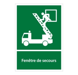 Panneau d'évacuation - Pictogramme Fenêtre de secours - ISO 7010 Vinyle A5
