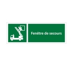 Panneau évacuation - Fenêtre de secours - E017 - ISO 7010 210 x 75 mm Vinyle