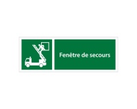 Panneau évacuation - Fenêtre de secours - E017 - ISO 7010 350 x 125 mm PVC 2 mm