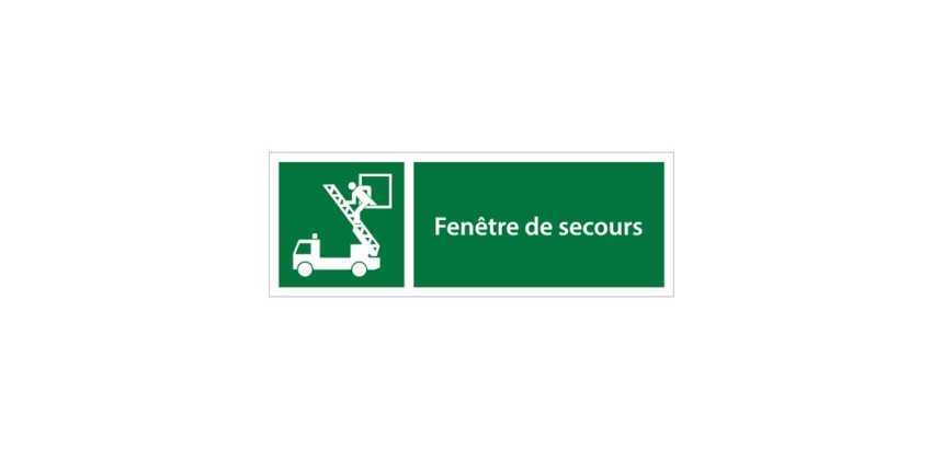 Panneau évacuation - Fenêtre de secours - E017 - ISO 7010 210 x 75 mm Vinyle
