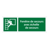 Panneaux évacuation - Fenêtre et échelle de secours - E016 350 x 125 mm PVC 2 mm