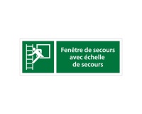 Panneaux évacuation - Fenêtre et échelle de secours - E016 350 x 125 mm PVC 2 mm