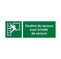 Panneaux évacuation - Fenêtre et échelle de secours - E016 210 x 75 mm Vinyle