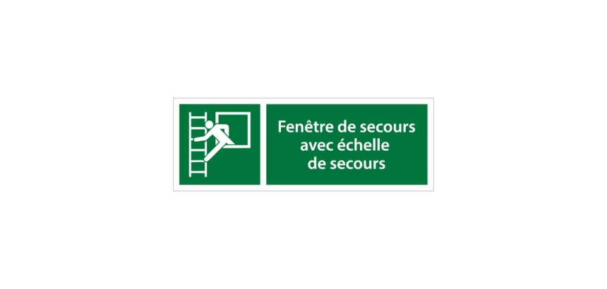 Panneaux évacuation - Fenêtre et échelle de secours - E016 210 x 75 mm Vinyle