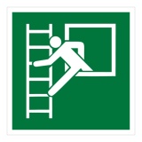 Panneau Evacuation - Fenêtre secours échelle - E016 - ISO 7010 250 x 250 mm PVC 2 mm