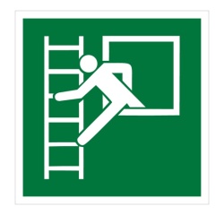 Panneau Evacuation - Fenêtre secours échelle - E016 - ISO 7010
