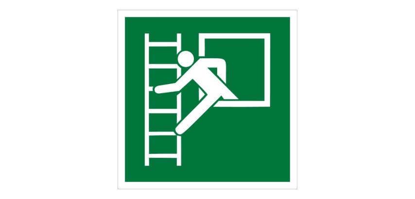 Panneau Evacuation - Fenêtre secours échelle - E016 - ISO 7010
