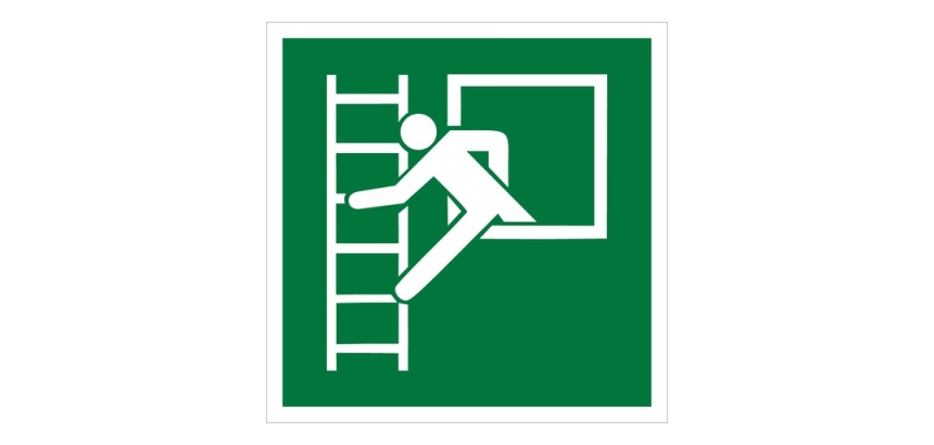 Panneau Evacuation - Fenêtre secours échelle - E016 - ISO 7010