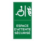 Panneau signalétique - Espace d'attente sécurisé - portrait