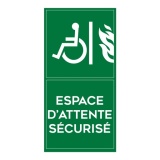 Panneau Espace d’attente sécurisé – Format portrait – ISO 7010 400 x 200 mm PVC 2 mm
