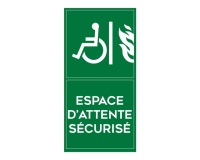 Panneau Espace d’attente sécurisé – Format portrait – ISO 7010