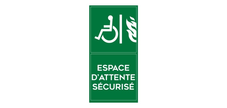 Panneau Espace d’attente sécurisé – Format portrait – ISO 7010