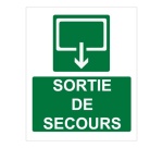Panneau d'évacuation - Sortie de Secours - 300 x 250 mm - ISO 7010 Vinyle Souple Autocollant