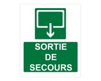 Panneau d'évacuation - Sortie de Secours - 300 x 250 mm - ISO 7010 Vinyle Souple Autocollant