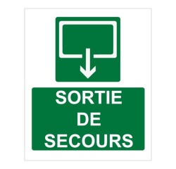 Panneau d'évacuation - Sortie de Secours - 300 x 250 mm - ISO 7010