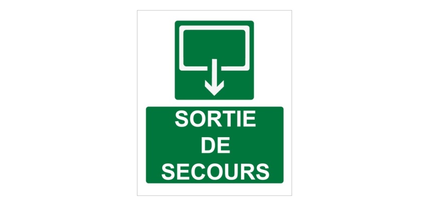 Panneau d'évacuation - Sortie de Secours - 300 x 250 mm - ISO 7010