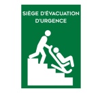 Panneau évacuation - Siège d'évacuation d'urgence - 210x150 mm Vinyle Souple Autocollant