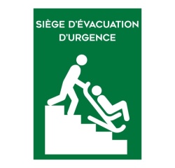 Panneau évacuation - Siège d'évacuation d'urgence - 210x150 mm