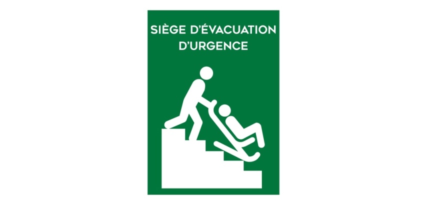 Panneau évacuation - Siège d'évacuation d'urgence - 210x150 mm