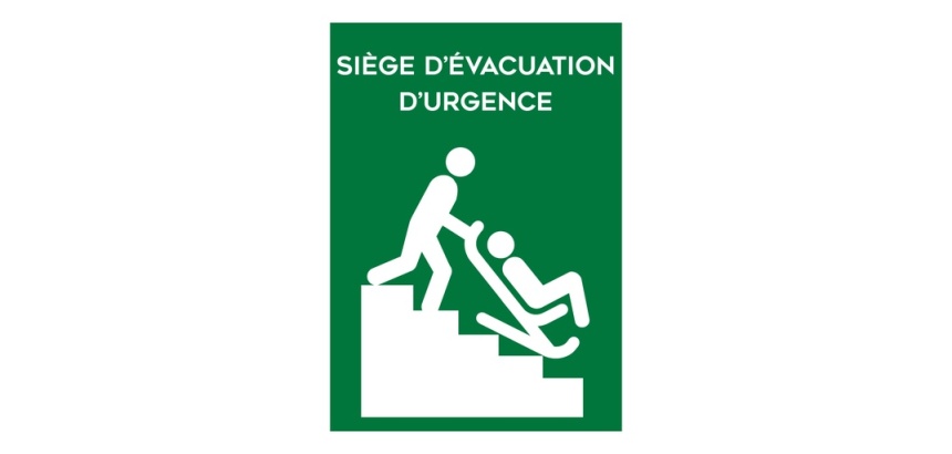 Panneau évacuation - Siège d'évacuation d'urgence - 210x150 mm Vinyle Souple Autocollant
