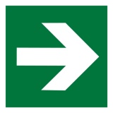 Panneau directionnel d'évacuation – Signalisation conforme ISO 125 x 125 mm PVC 2 mm