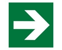 Panneau directionnel d'évacuation – Signalisation conforme ISO 125 x 125 mm Vinyle Souple Autocollant