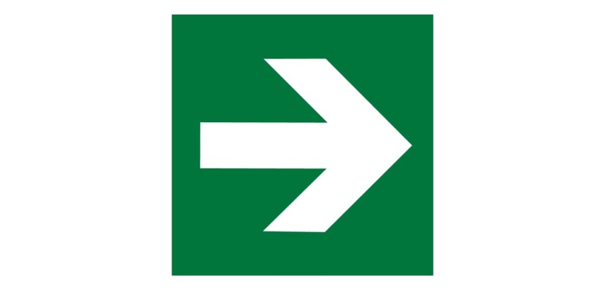 Panneau directionnel d'évacuation – Signalisation conforme ISO