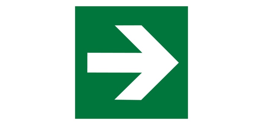 Panneau directionnel d'évacuation – Signalisation conforme ISO