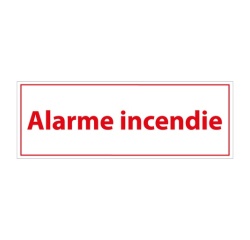 Panneau de signalétique - Alarme Incendie - 210 x 75 mm Vinyle Souple Autocollant