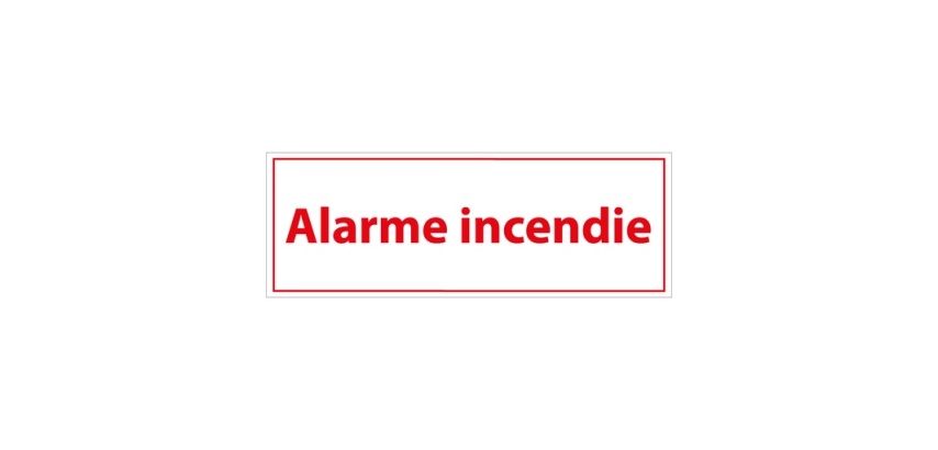 Panneau de signalétique - Alarme Incendie - 210 x 75 mm