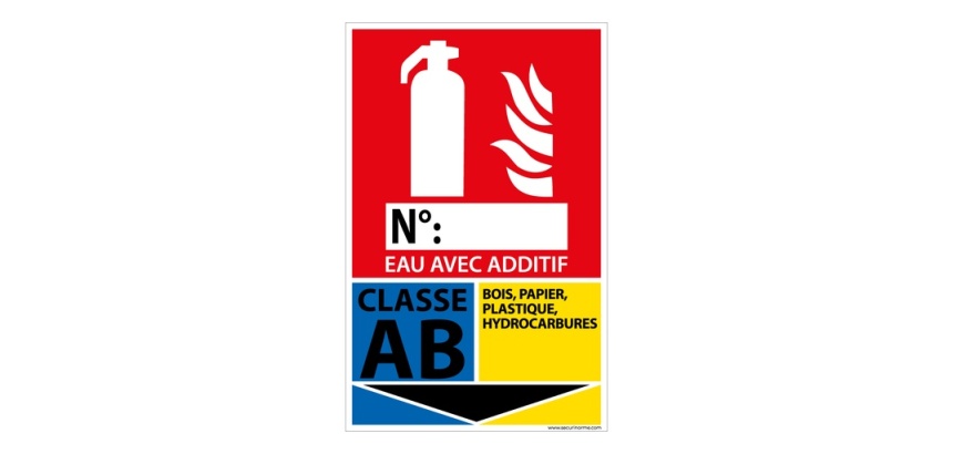Panneau Incendie - Extincteur Classe AB - 160 x 250 mm