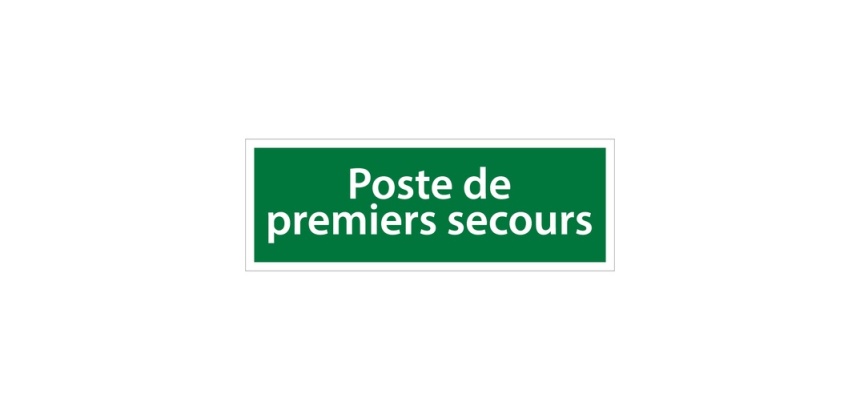 Panneau adhésif - Poste de premiers secours - Évacuation 210 x 75 mm Vinyle