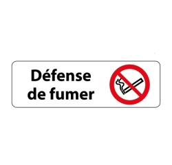 Signalétique d'interdiction - Défense de fumer - P002 - ISO 7010 150 x 47 mm Blanc