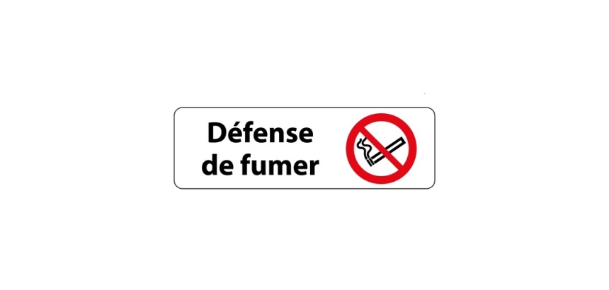 Signalétique d'interdiction - Défense de fumer - P002 - ISO 7010 150 x 47 mm Blanc