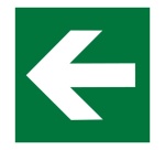 Panneau d'évacuation flèche directionnelle gauche - Norme ISO 7010